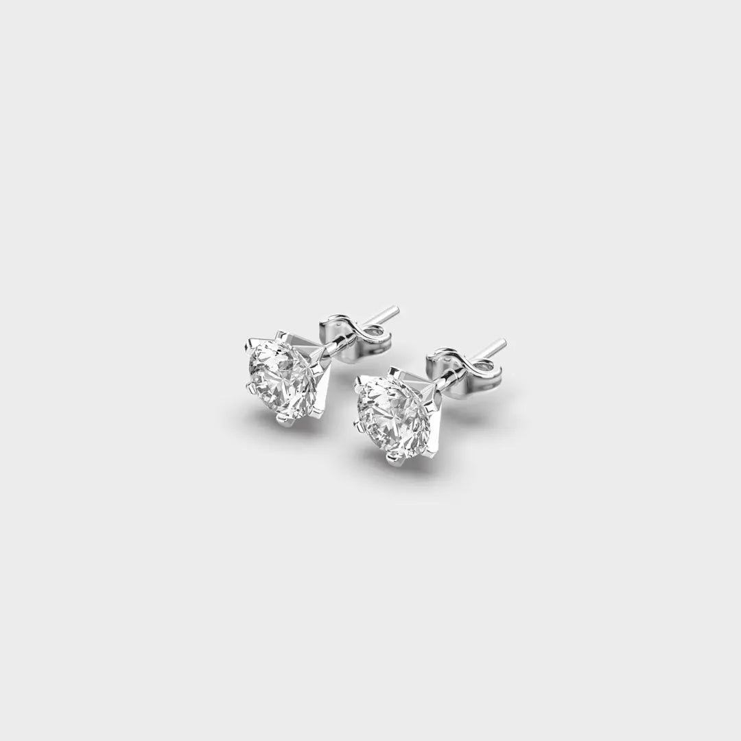 Mini Round Distinct Diamond Ear Studs