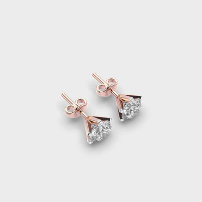 Mini Round Distinct Diamond Ear Studs